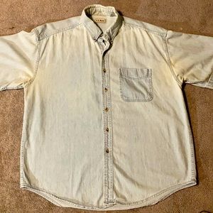 VTG LL Bean men’s blue chambray collared shirt XL